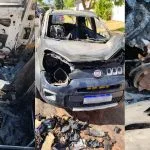 Incêndio destrói Fiat Uno no Parque dos Novos Estados, em Campo Grande