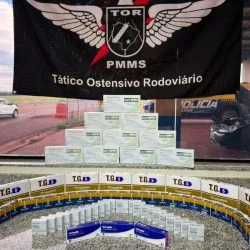Carga de medicamentos emagrecedores foi avaliada em R$ 134 mil. (Foto: Divulgação/BPMRv/PMMS)