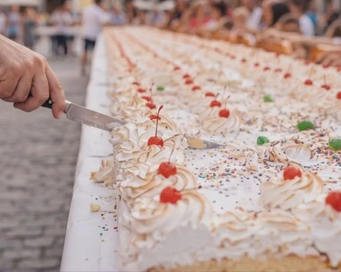 Bolo gigante de 840 quilos celebra 127 anos de Campo Grande