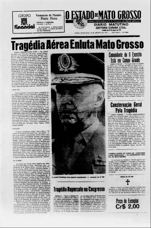 tragédia aérea ponta porã 1974