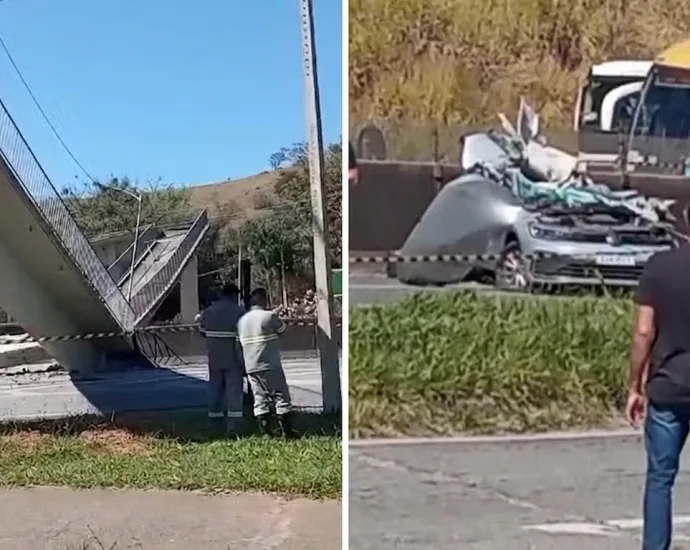 Passarela desaba em Vargem e deixa dois mortos