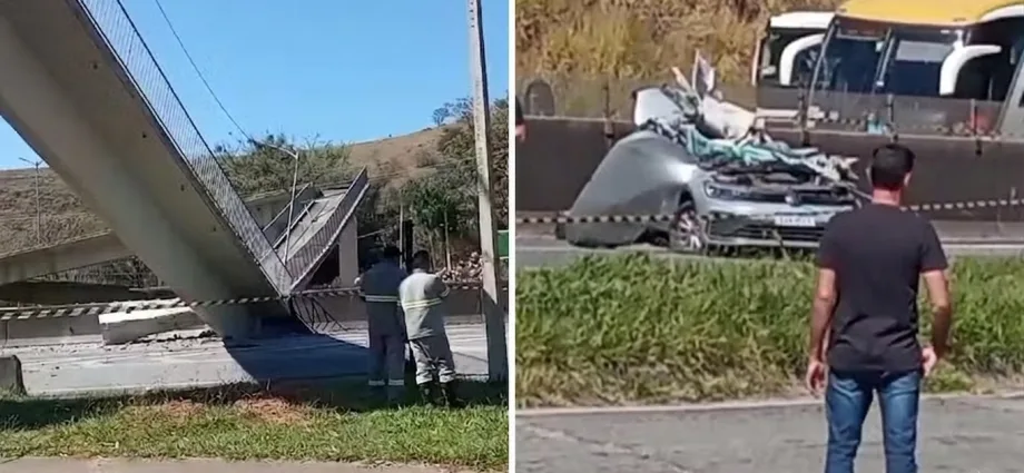 Passarela desaba em Vargem e deixa dois mortos