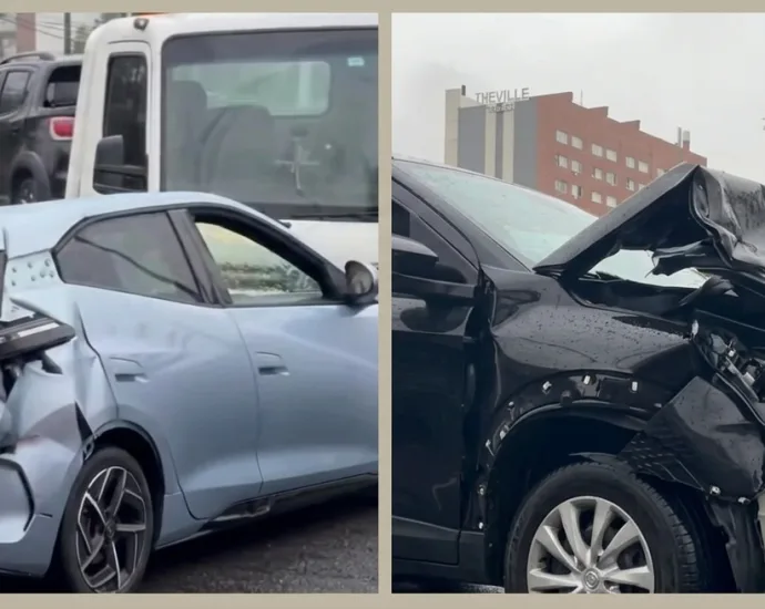 Três jovens ficam feridos em acidente entre Fiat Pulse e BYD em Campo Grande