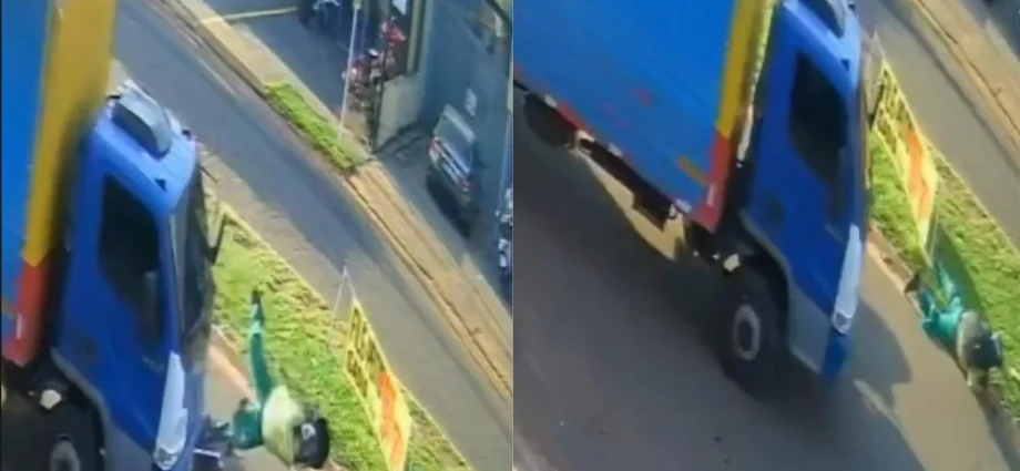 Motociclista fica em estado grave após ser atingido por caminhão em Campo Grande