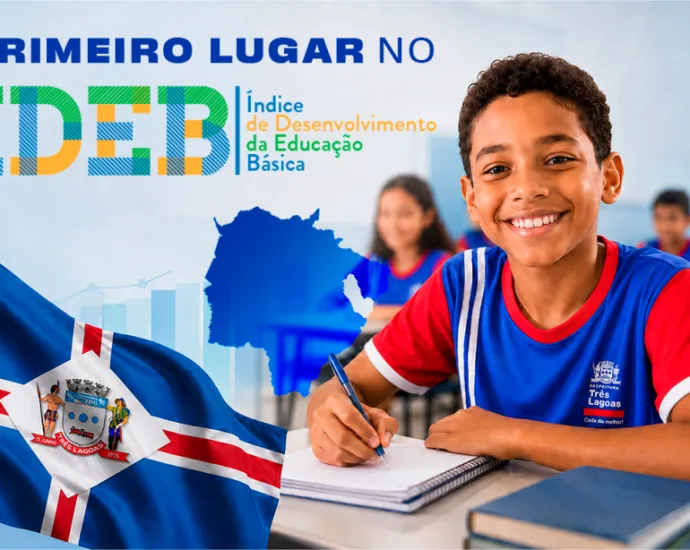 Três Lagoas se destaca no Ideb entre as maiores cidades de Mato Grosso do Sul