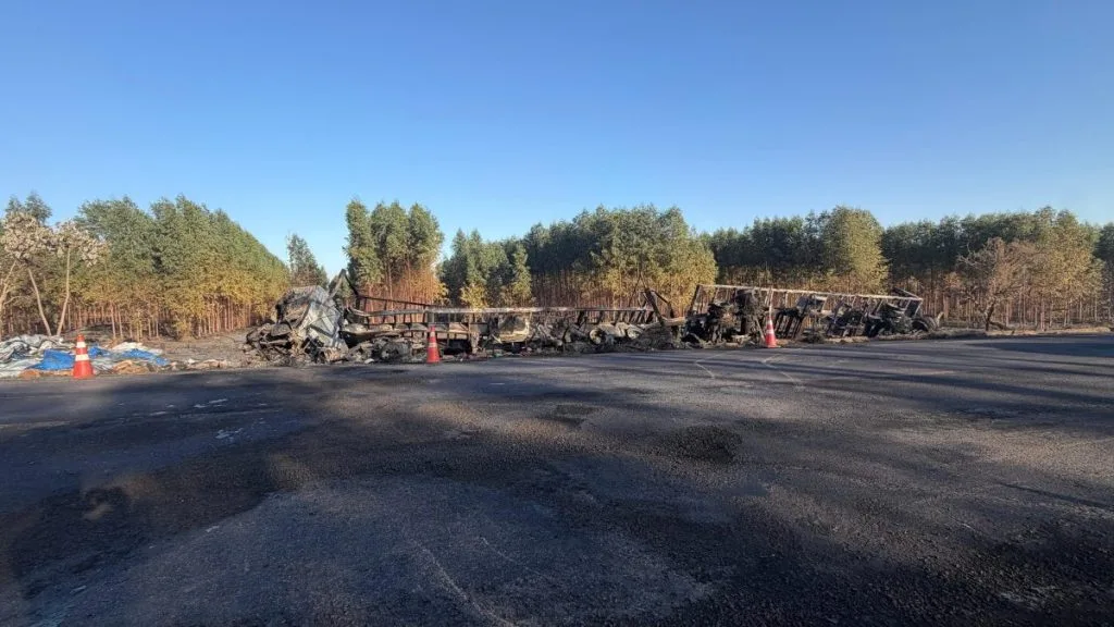 Carros foram consumidos pelo fogo (Foto: Dyego Queiroz)