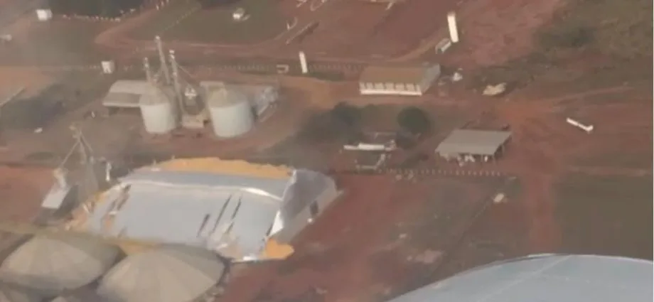 Desabamento de armazém em São Gabriel do Oeste deixa danos significativos