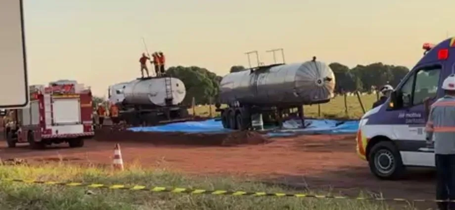 Trabalhador morre após cair em tanque de piche na BR-163 em Jaraguari