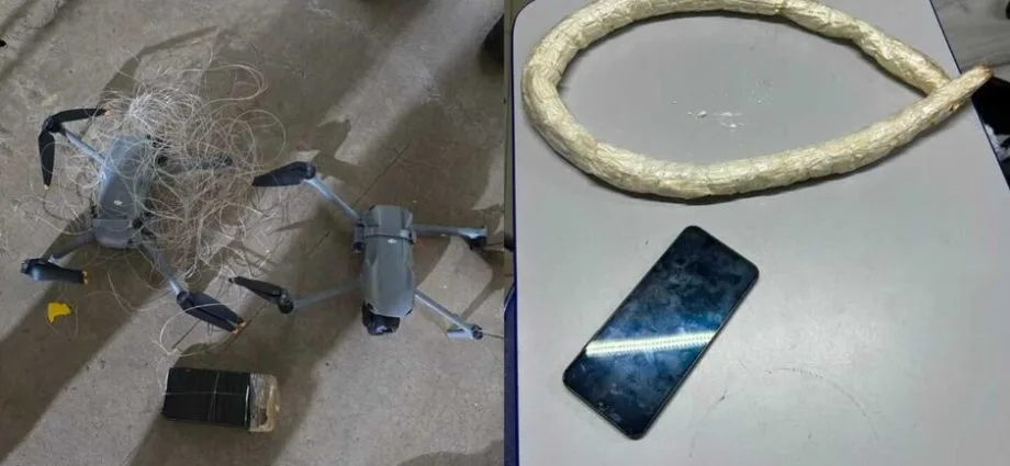 Drones interceptados com celulares e drogas em Campo Grande