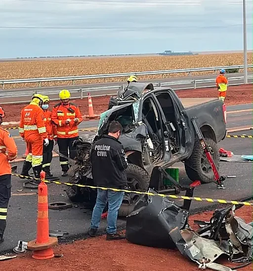 Três mortos em colisão na BR-163 em São Gabriel do Oeste