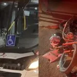 Motociclista fica ferido em colisão com ônibus na Vila Taquarussu