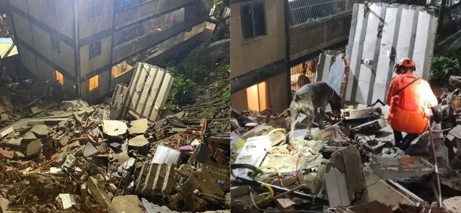 Prédio irregular desaba em morro no Rio de Janeiro