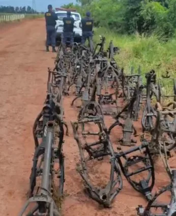GCM encontra 77 partes de quadros de motocicletas em Anhanduí