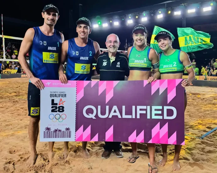 Vic Lopes, de Ivinhema, conquista vaga olímpica para o Brasil no vôlei de praia