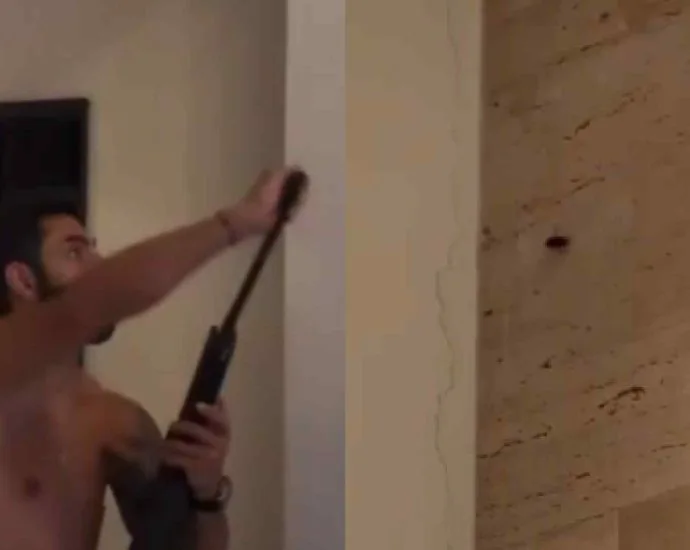 Rodolffo Viraliza ao Matar Barata com Tiro de Espingarda em Casa