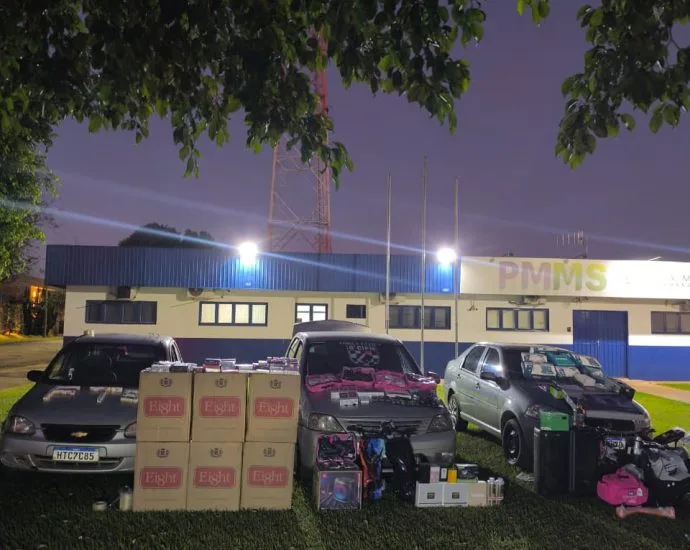 PM apreende 60 mil cigarros e canetas emagrecedoras em Sidrolândia, MS