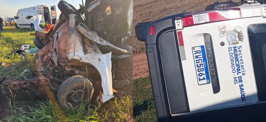 Cinco mortos em acidente com van da Saúde na BR-163