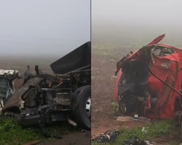 Colisão entre carretas em Itaporã deixa motorista morto e outro ferido