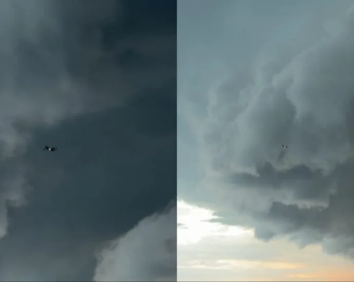 Tempestade causa estragos em Campo Grande; avião decola antes do mau tempo