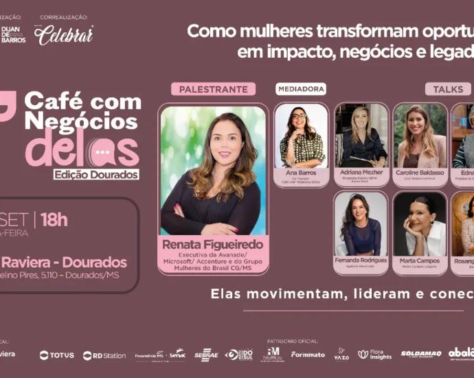 Café com Negócios Delas discute liderança feminina em Dourados