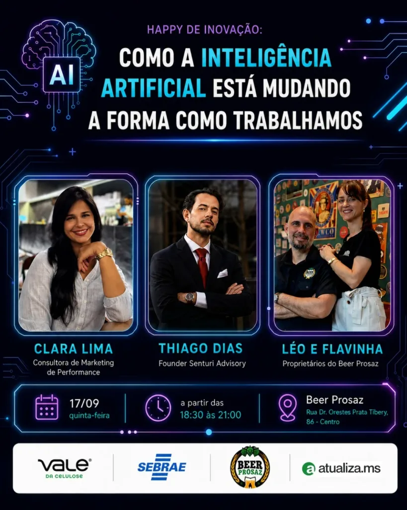 Happy de Inovação discute aplicações da IA em Três Lagoas