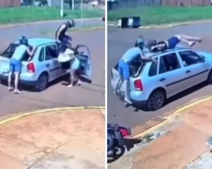 Motociclista colide com carro estacionado em São Gabriel do Oeste