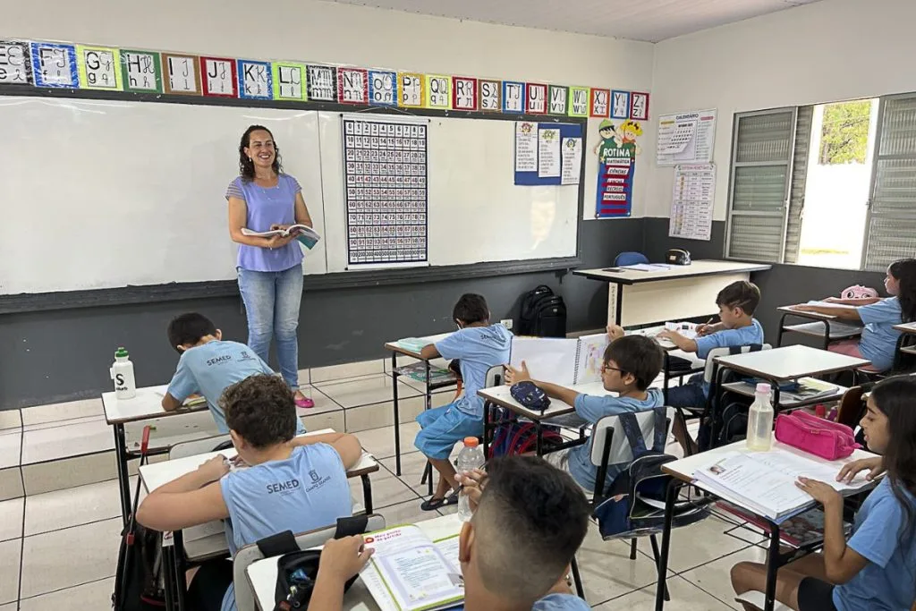 Sala de aula da Reme (Rede Municipal de Ensino) de Campo Grande (Foto: PMCG)