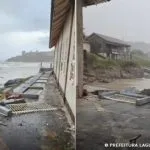 Tsunami meteorológico atinge litoral de SC sem feridos