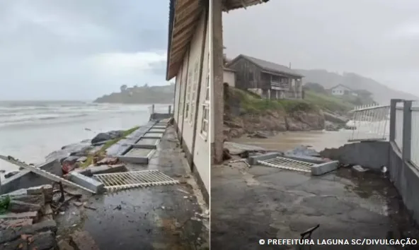 Tsunami meteorológico atinge litoral de SC sem feridos