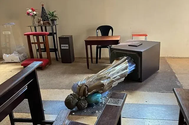 Homem é liberado após invadir igreja e destruir imagem de santo em Cassilândia