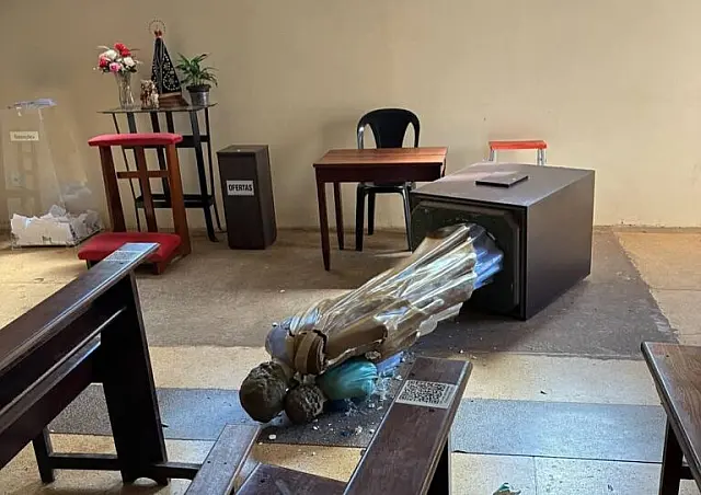 Homem é liberado após invadir igreja e destruir imagem de santo em Cassilândia