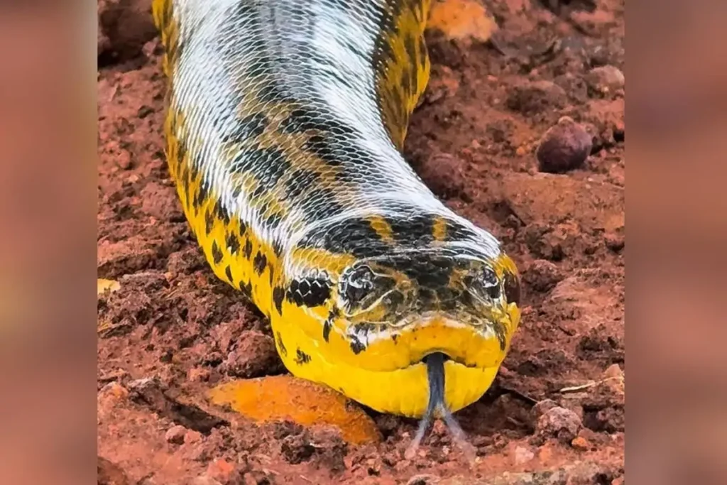 Sucuri desfila por terra fresca do Pantanal