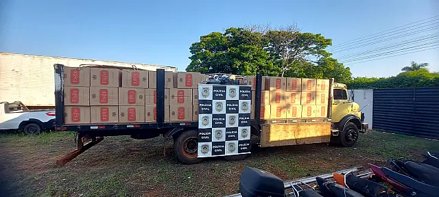 Apreensão de 160 mil maços de cigarros contrabandeados em Eldorado, MS