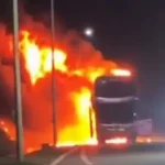 Incêndio destrói ônibus na BR-158 em MS; passageiros escapam ilesos