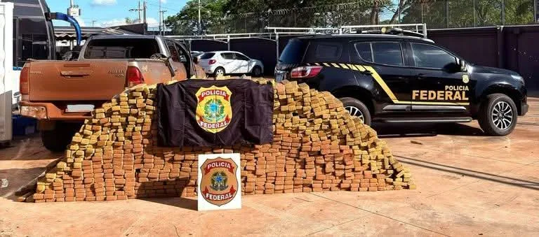 Cerca de 1,8 tonelada de maconha apreendida em Três Lagoas pela Polícia Federal