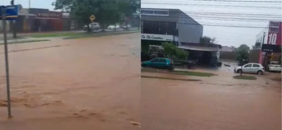 Campo Grande registra alagamentos na Avenida dos Cafezais após chuvas intensas