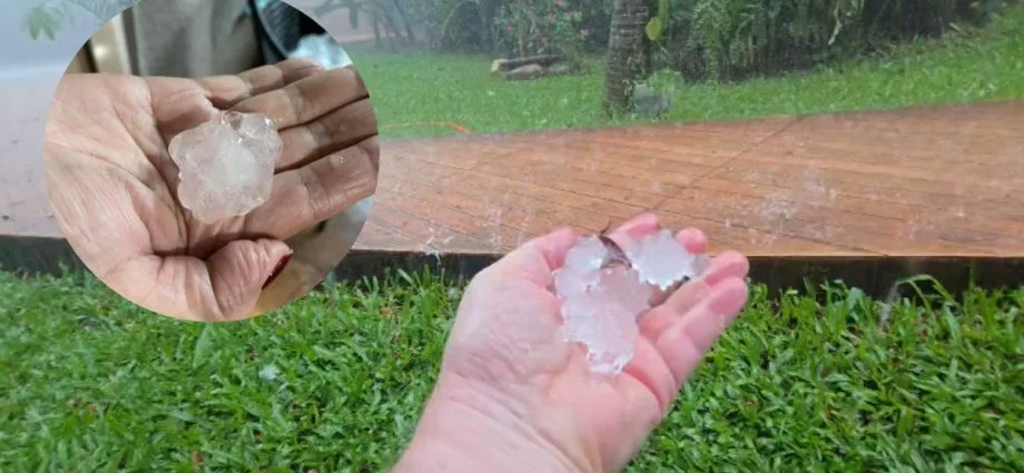 Granizo atinge bairros de Campo Grande durante tempestade