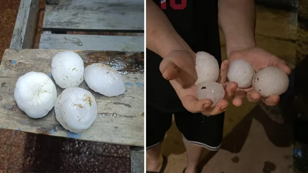 Chuva de granizo causa estragos em Assunção e alerta para o Sul do Brasil