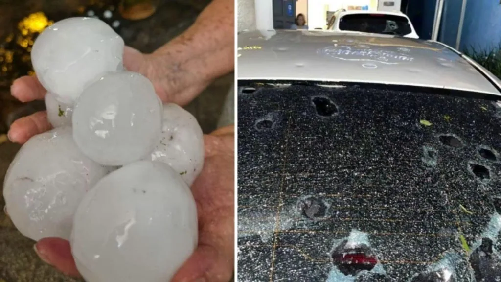 Chuva de granizo causa estragos em Assunção e alerta para o Sul do Brasil