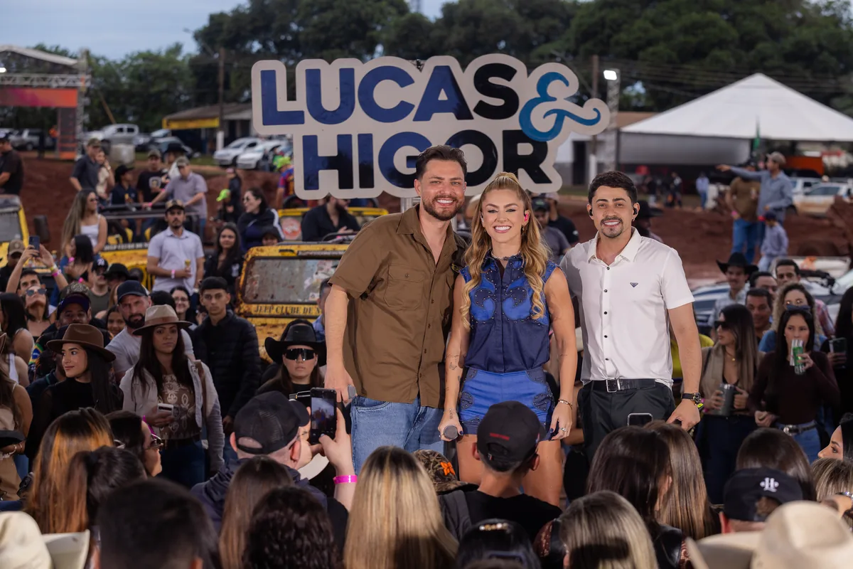 Lucas & Higor e convidada durante o novo audiovisual em Mato Grosso do Sul