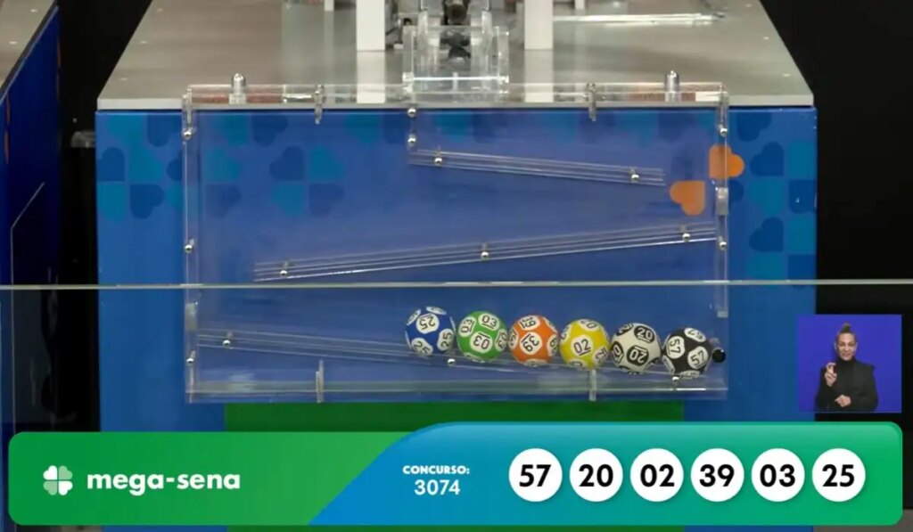 Resultado da Mega-Sena 3074 – dezenas sorteadas (Foto: Reprodução/Caixa)