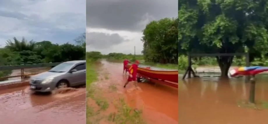 Rio Apa transborda em Bela Vista, deixando famílias desalojadas