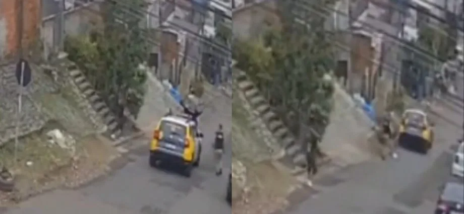 Viatura da PM desce ladeira sozinha em Curitiba após falha no freio