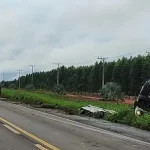 Caminhão tomba na BR-267 e causa morte em Nova Alvorada do Sul